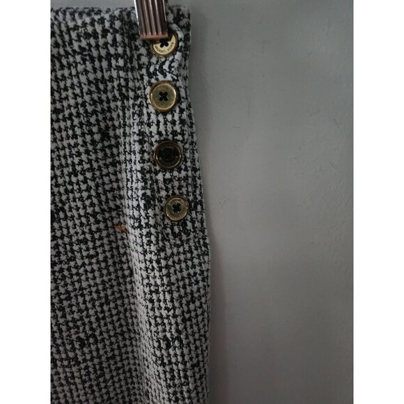 Michael Kors Womens Pants Black White Elastic Waist Pull On Side Button Size S - Picture 3 of 9